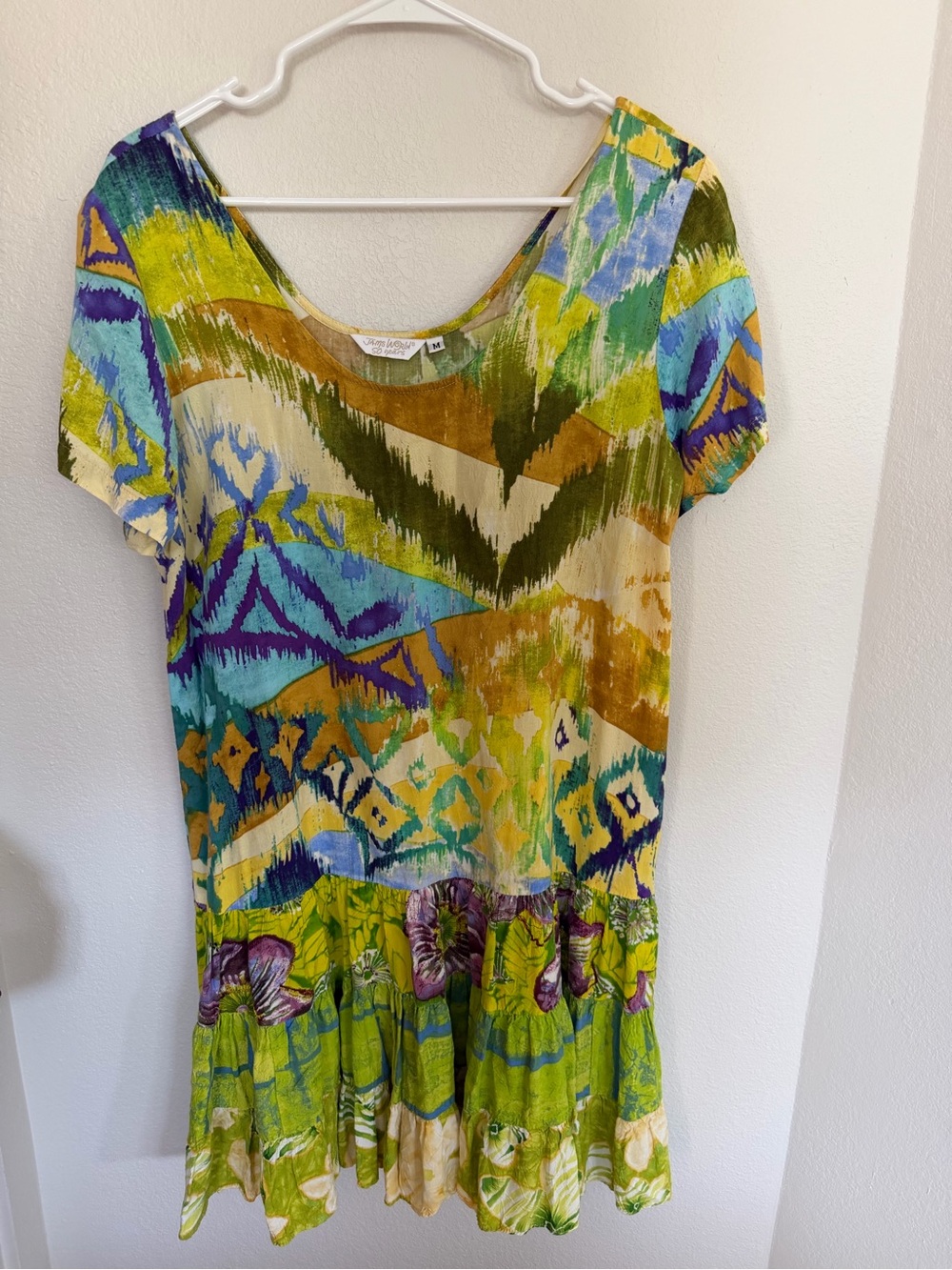 Jams World Hawai’i Dress Medium Colorful Eccentric Ruffle